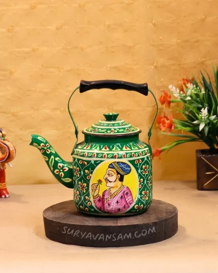 tea kettle, hand painted tea kettle, painted tea pot, tea pot, steel hand painted tea pot