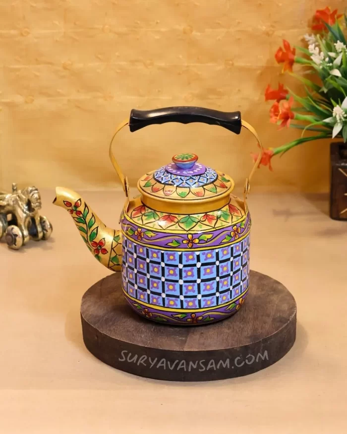 painted tea kettle