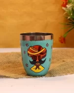 water tumbler, water glass, hand painted glass set, hand painted water glass, painted tea glass, tea cup, coffee cup, juice glass, lassi glass, hanpainted glass set, wine glass, wine glass with indian culture