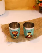 water tumbler, water glass, hand painted glass set, hand painted water glass, painted tea glass, tea cup, coffee cup, juice glass, lassi glass, hanpainted glass set, wine glass, wine glass with indian culture